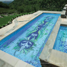 Flower patterns glass mosaic swimming pool mosaic design